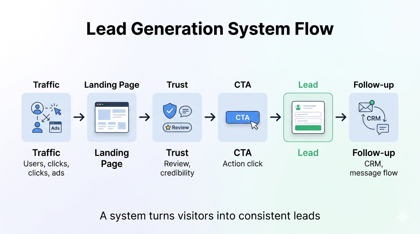 simple website lead generation system flow
