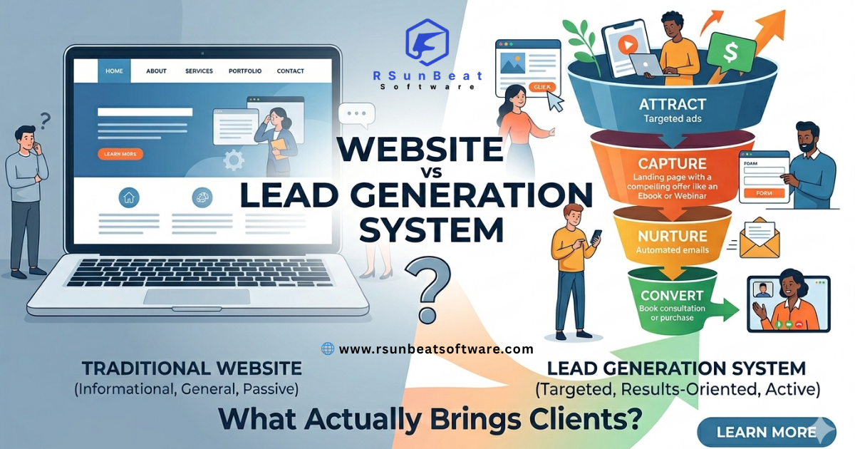 website vs lead generation system for service businesses